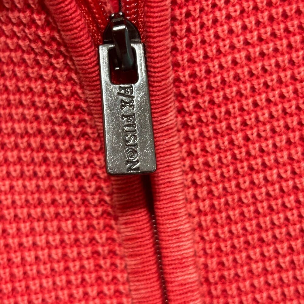 F/X Fusion Waffle Knit Sweater Men's Sz M Apricot 1/4" Zip - Picture 4 of 6